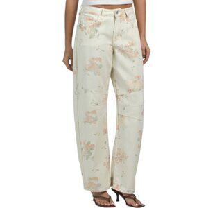 CALI1850 Floral Print Barrel Pants